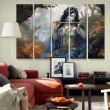 Krishna Playing the Flute canvas wall art in room setting 6