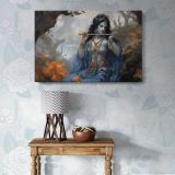 Krishna Playing the Flute canvas wall art in room setting 7
