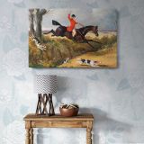 Foxhunting Clearing a Ditch canvas wall art in room setting 7