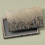 Gold and Silver Woodland Pattern canvas front and rear frame view
