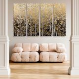 Gold and Silver Woodland Pattern canvas wall art in room setting 5