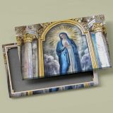 Virgin Mary in an Ornate Gold Frame canvas front and rear frame view