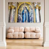 Virgin Mary in an Ornate Gold Frame canvas wall art in room setting 5
