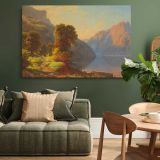 A View of a Lake in the Mountains canvas wall art in room setting 4