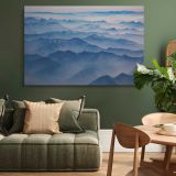 Layers of Blue Mountains canvas wall art in room setting 4