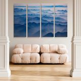 Layers of Blue Mountains canvas wall art in room setting 5