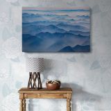 Layers of Blue Mountains canvas wall art in room setting 7