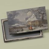 Winter Landscape with Figures canvas front and rear frame view