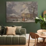 Winter Landscape with Figures canvas wall art in room setting 4