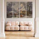 Winter Landscape with Figures canvas wall art in room setting 5