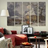 Winter Landscape with Figures canvas wall art in room setting 6