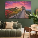 Great Wall of China at Sunset canvas wall art in room setting 4