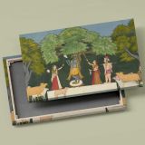 Krishna Entertains His Companions canvas front and rear frame view