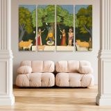 Krishna Entertains His Companions canvas wall art in room setting 5