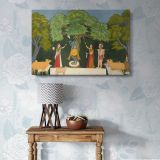 Krishna Entertains His Companions canvas wall art in room setting 7