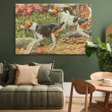 English and American Foxhounds canvas wall art in room setting 4
