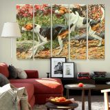 English and American Foxhounds canvas wall art in room setting 6