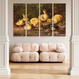 Ducklings in a Woodland Nest canvas wall art in room setting 5