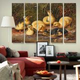 Ducklings in a Woodland Nest canvas wall art in room setting 6