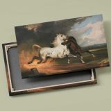 Horses beneath Storm Clouds canvas front and rear frame view
