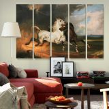 Horses beneath Storm Clouds canvas wall art in room setting 6