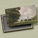 Salisbury Cathedral from Lower Marsh Close canvas front and rear frame view