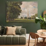 Salisbury Cathedral from Lower Marsh Close canvas wall art in room setting 4