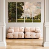 Salisbury Cathedral from Lower Marsh Close canvas wall art in room setting 5