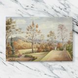 Terrace at Wentworth Castle canvas artwork displayed on a marble background