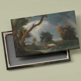 Storm on the Ganges with Mrs Hastings near the Col gon Rocks canvas front and rear frame view