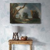 Storm on the Ganges with Mrs Hastings near the Col gon Rocks canvas wall art in room setting 7