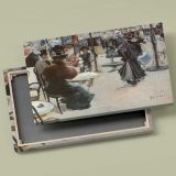 Street scene Cafe terrace canvas front and rear frame view