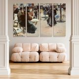 Street scene Cafe terrace canvas wall art in room setting 5