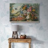 Fruit and Flowers in a Classical Garden canvas wall art in room setting 7