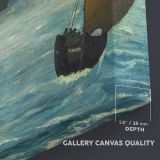The Kearsarge at Boulogne canvas texture and wrapped edge closeup