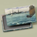 The Kearsarge at Boulogne canvas front and rear frame view