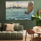 The Kearsarge at Boulogne canvas wall art in room setting 4