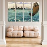 The Kearsarge at Boulogne canvas wall art in room setting 5
