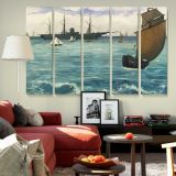 The Kearsarge at Boulogne canvas wall art in room setting 6