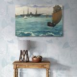 The Kearsarge at Boulogne canvas wall art in room setting 7