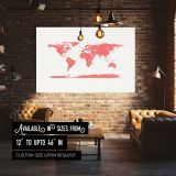 Red Heart World Map canvas wall art in room setting 4