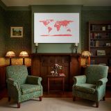 Red Heart World Map canvas wall art in room setting 7
