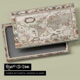 Decorative Antique World Map canvas front and rear frame view