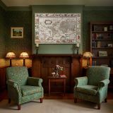 Decorative Antique World Map canvas wall art in room setting 7