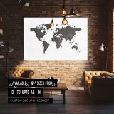Black Geometric World Map canvas wall art in room setting 4
