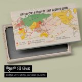 World War Map 1942 canvas front and rear frame view