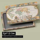 Decorative Map of the Earth 1681 canvas front and rear frame view