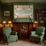 Typus Orbis Terrarum World Map canvas wall art in room setting 7
