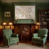 Antique Map of Asia canvas wall art in room setting 7