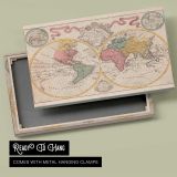 Pastel Double Hemisphere World Map canvas front and rear frame view